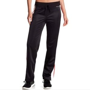 Bebe Track Pants Sport Tricot Wide Leg Black Striped Size Medium